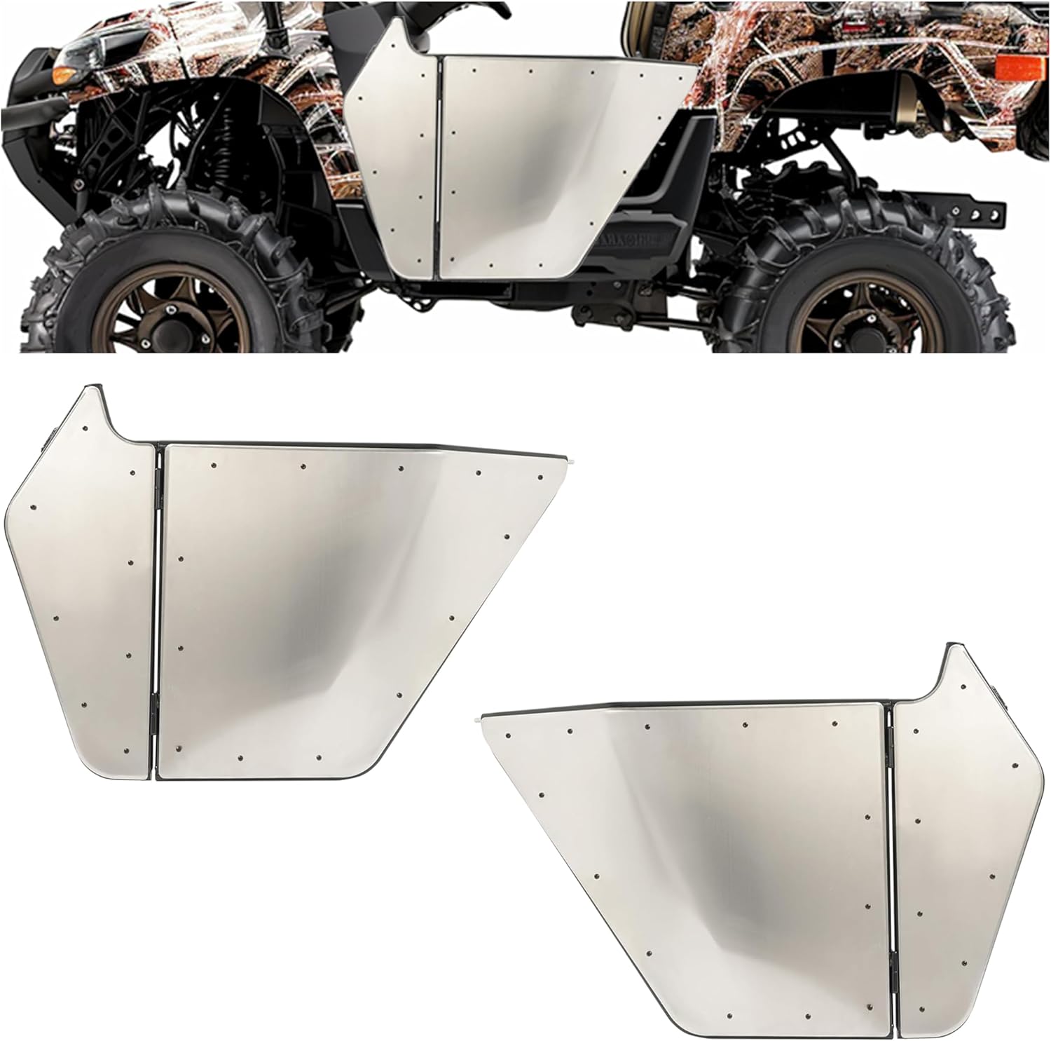 2PCS Full Doors Compatible with 2007-2013 Yamaha Rhino 450 660 700 UTV Swing Open Doors Pair