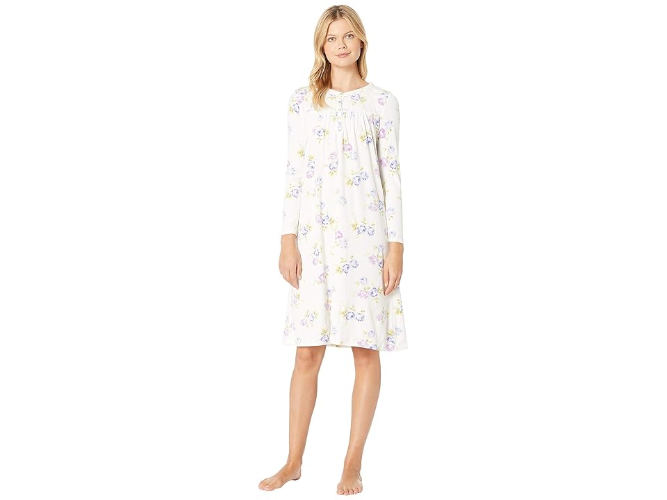 

Carole Hochman Luxe Cozy Fleece Waltz Gown (Peri Roses) Women's Pajama