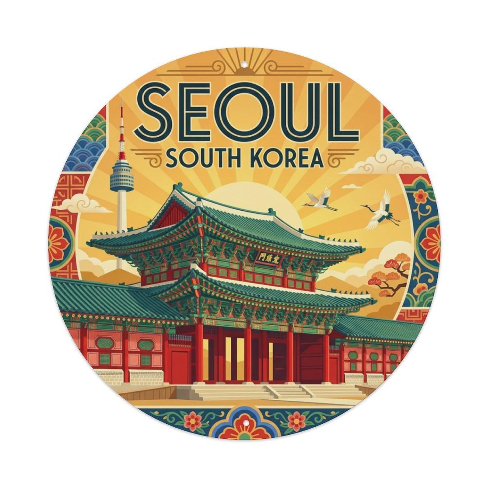 Vintage Travel Seoul Korea Radiance Metal Tin Sign