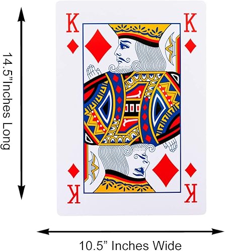 Miniatura 5 de Super Z Outlet Juego de cartas gigantes gigantes, juego completo de póquer, juego de fiesta familiar, mide 10 x 14.5 pulgadas