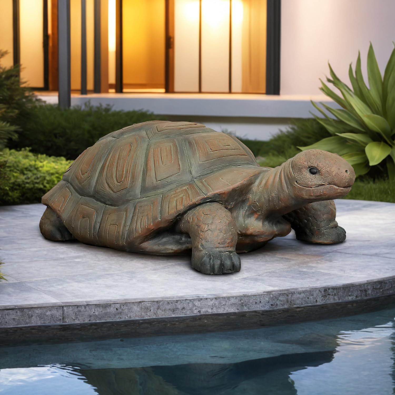 SKYFIRE Turtle Garden Statue 34.2" Fiber Reinforced Concrete Outdoor Sculpture for Lawn Yard Decor & Gifts
