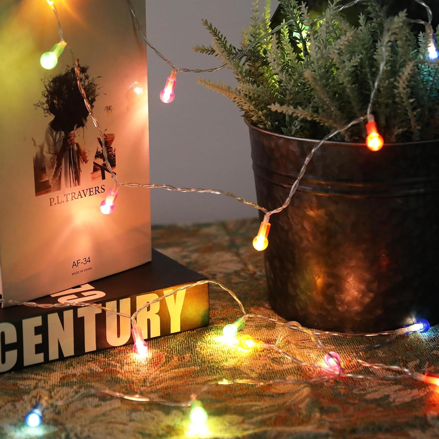 Vigdur Globe String Lights, 2 Packs 6FT Battery Operated String Lights | 40 Mini Bead Bulbs, Warm glow, Energy Saving, Indoor String Light for Outside Backyard Porch Balcony Party, Clear