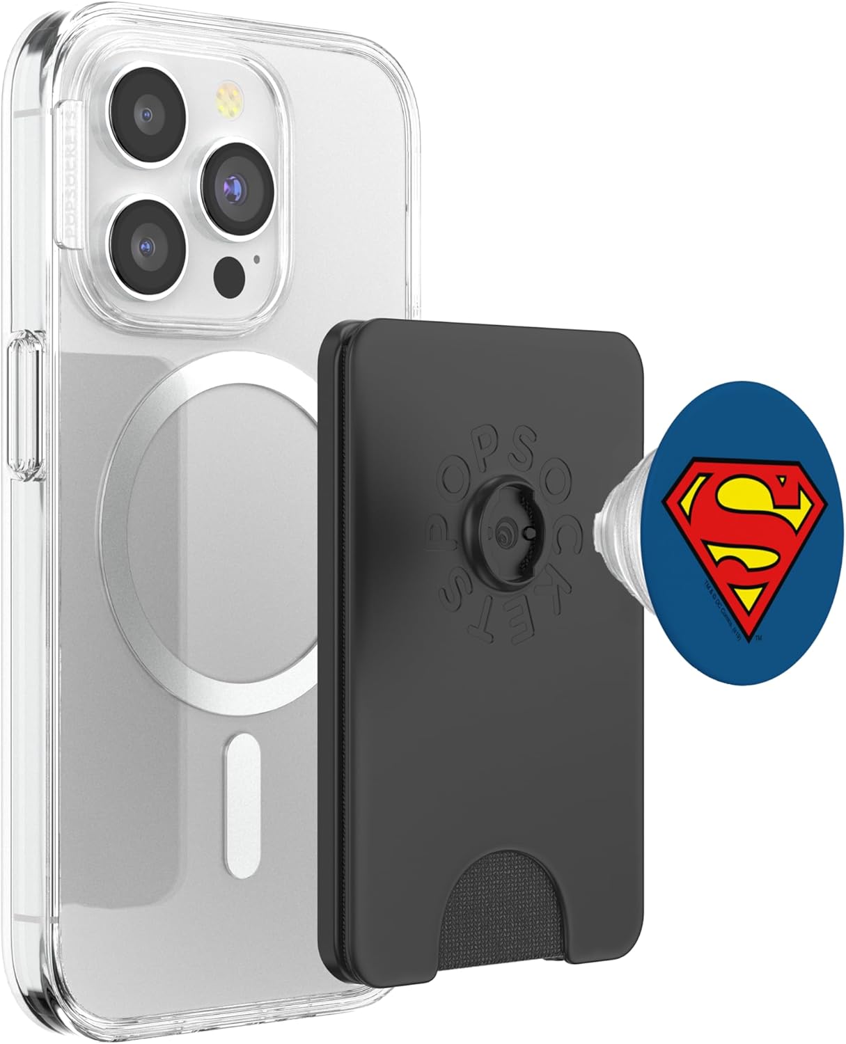 Superman Classic S Shield Logo PopSockets PopWallet for MagSafe