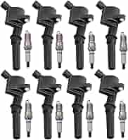 8X Coil Set For F-150 5.4L Expedition 4.6L V8 DG508 8-Pack Ignition Coil &amp; Iridium Spark Plug Set For Ford F-150, Expedition, E-Series 4.6L/5.4L/6.8L V8/V10 Headlights For Ford F-150