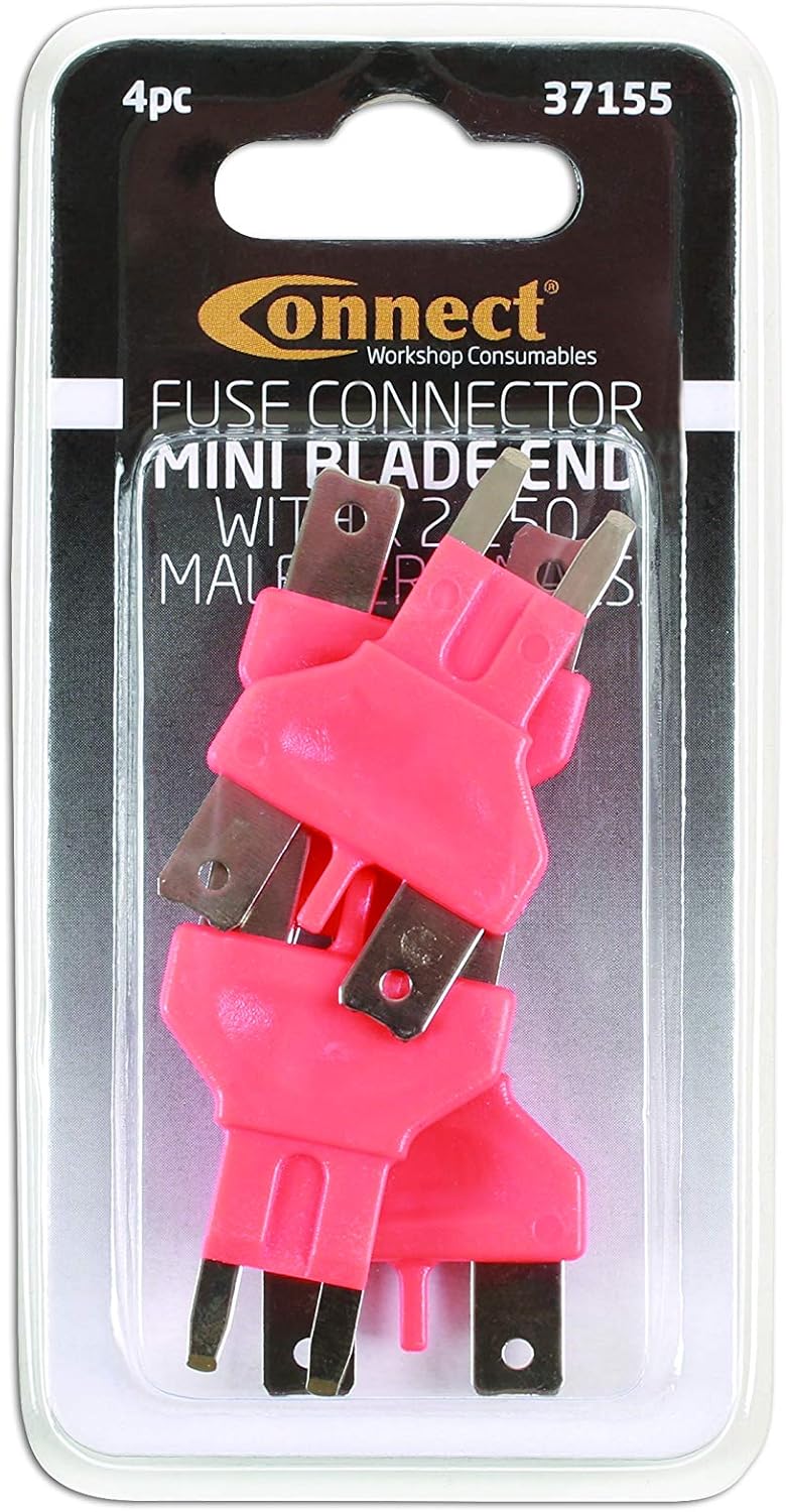 Connect Workshop Consumables 37155 Fuse Connector Mini Blade end with 250 Female Terminals 4 Pc