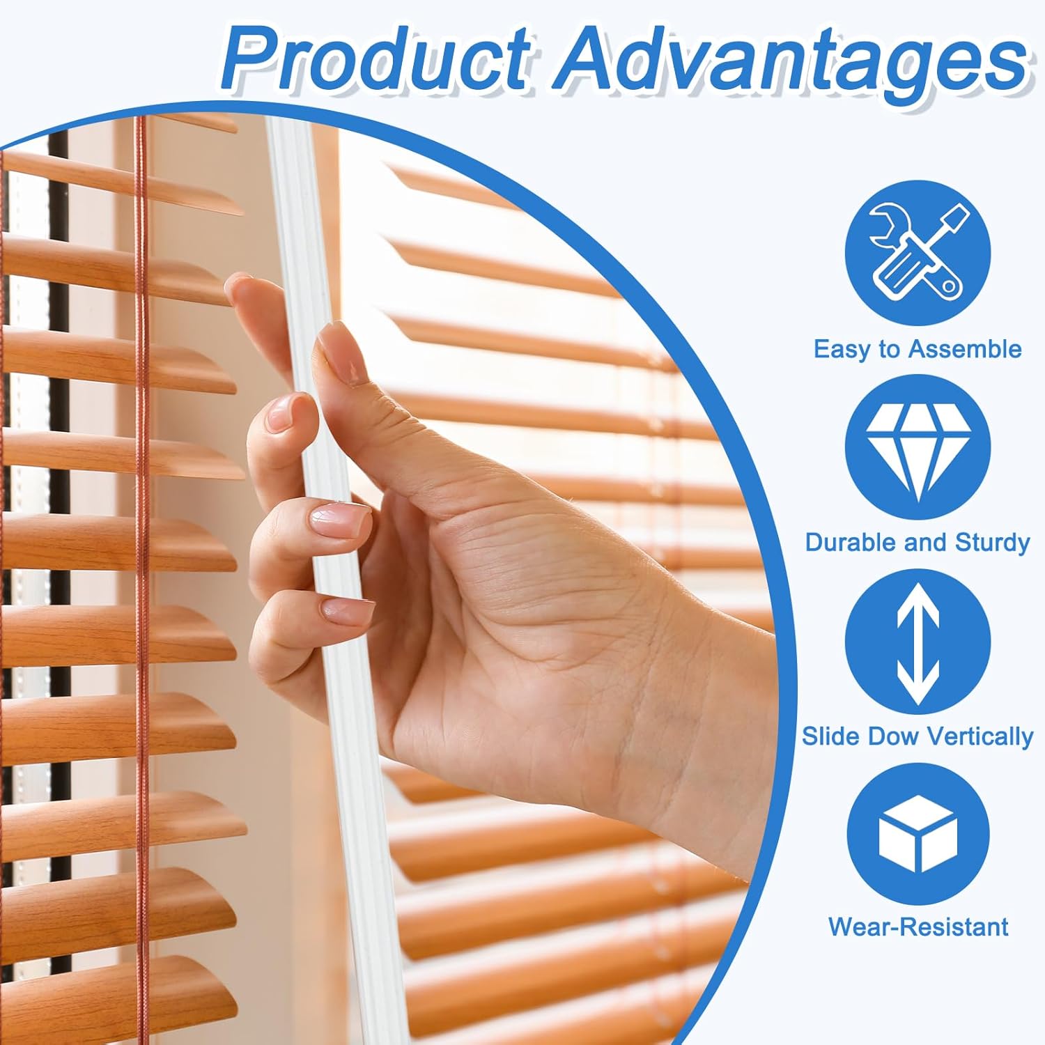 uxcell 2Pcs 24" Blinds Wand Replacement, Aluminum Alloy Blinds Tilt Wand with Hook and Grip, Vertical Blinds Rod Stick for Window Curtain Opener Accessory, White