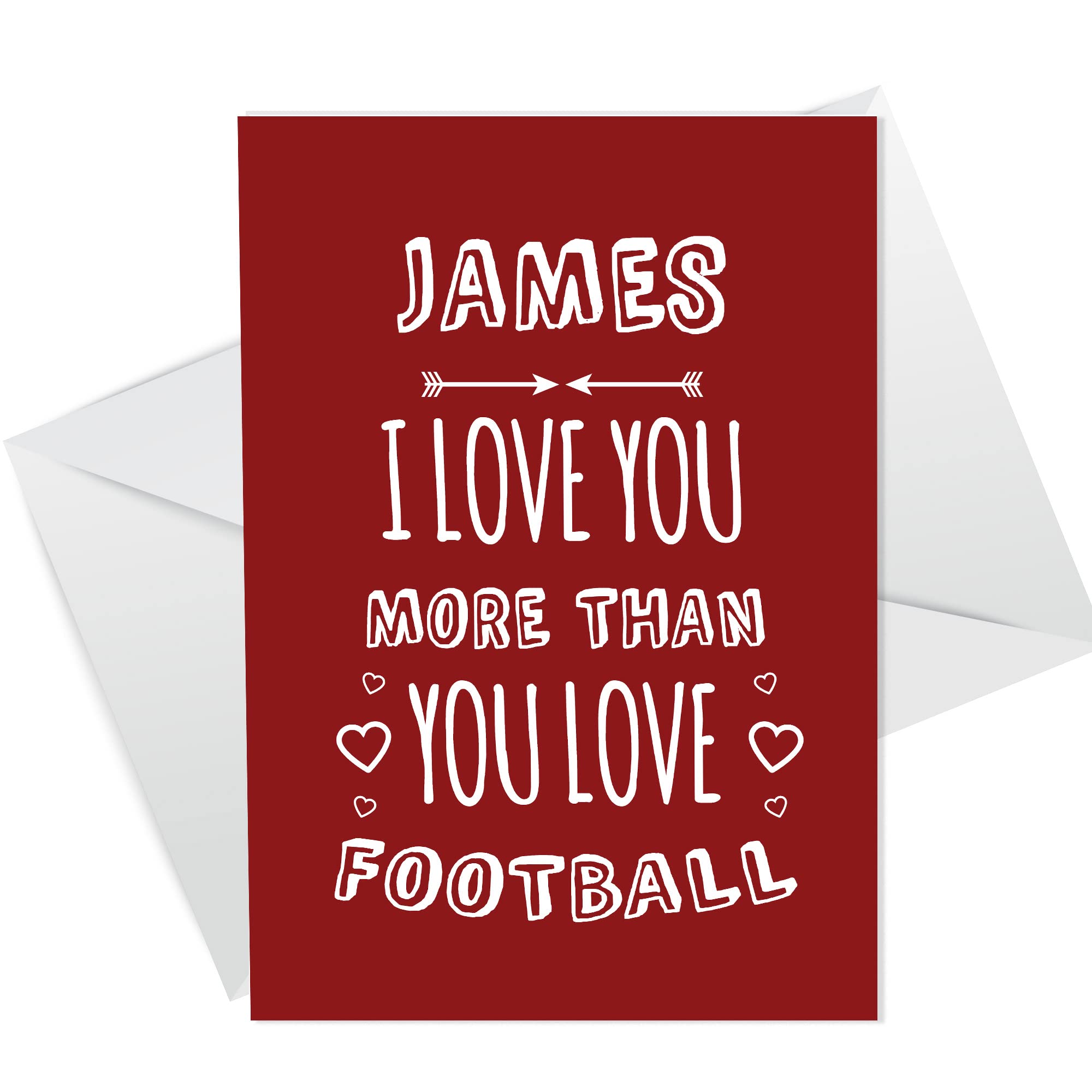 Personalised Valentines Day Anniversary Card For Him FOOTBALL Boyfriend Husband Card