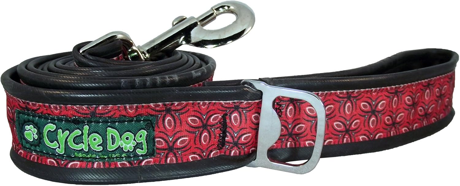Cycle Dog Red Tri Style Bottle Opener Dog Leash (6 Feet) - No Stink Waterproof Leash for Dogs & Puppies/Easy to Dry/Indestructible for Aggressive Chewers/Made in USA with Recycled Material : Pet Leashes : Pet Supplies