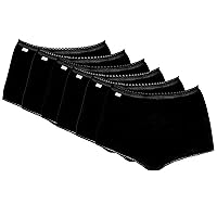 Playtex Slip Cotone Elasticizzato Pack Donna x6, Nero