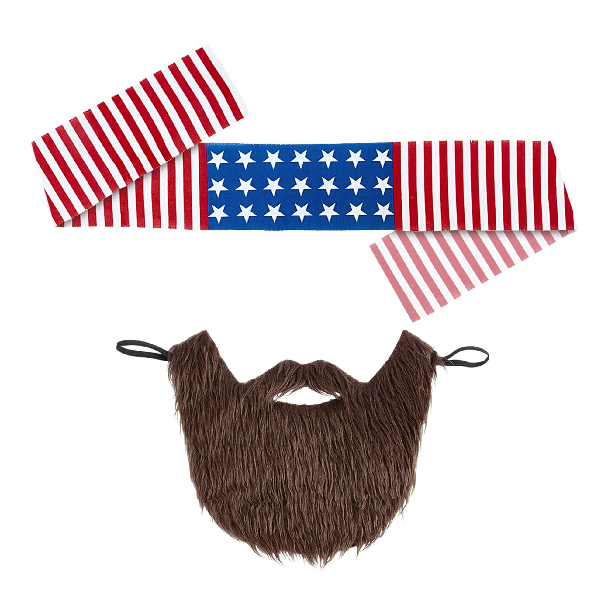 W WIDMANN MILANO Party Fashion 74603 - Verkleidungsset Easy Rider, Haarband und Bart, Rocker, Biker, Karneval, Mottoparty