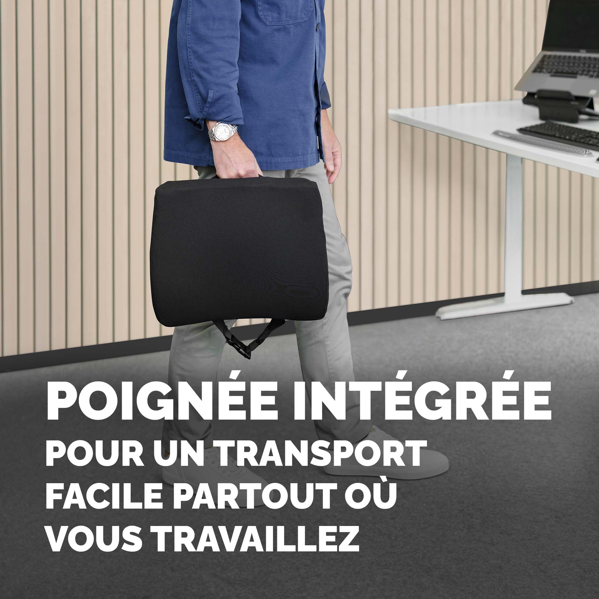 Fellowes Coussin Dorsal Breyta - Support Dorsal Ergonomique, Sangle Ajustable, Matériaux éco-responsables, Transportable avec Une poignée intégrée, Garantie 5 Ans, Idéal pour Le Travail et la Maison