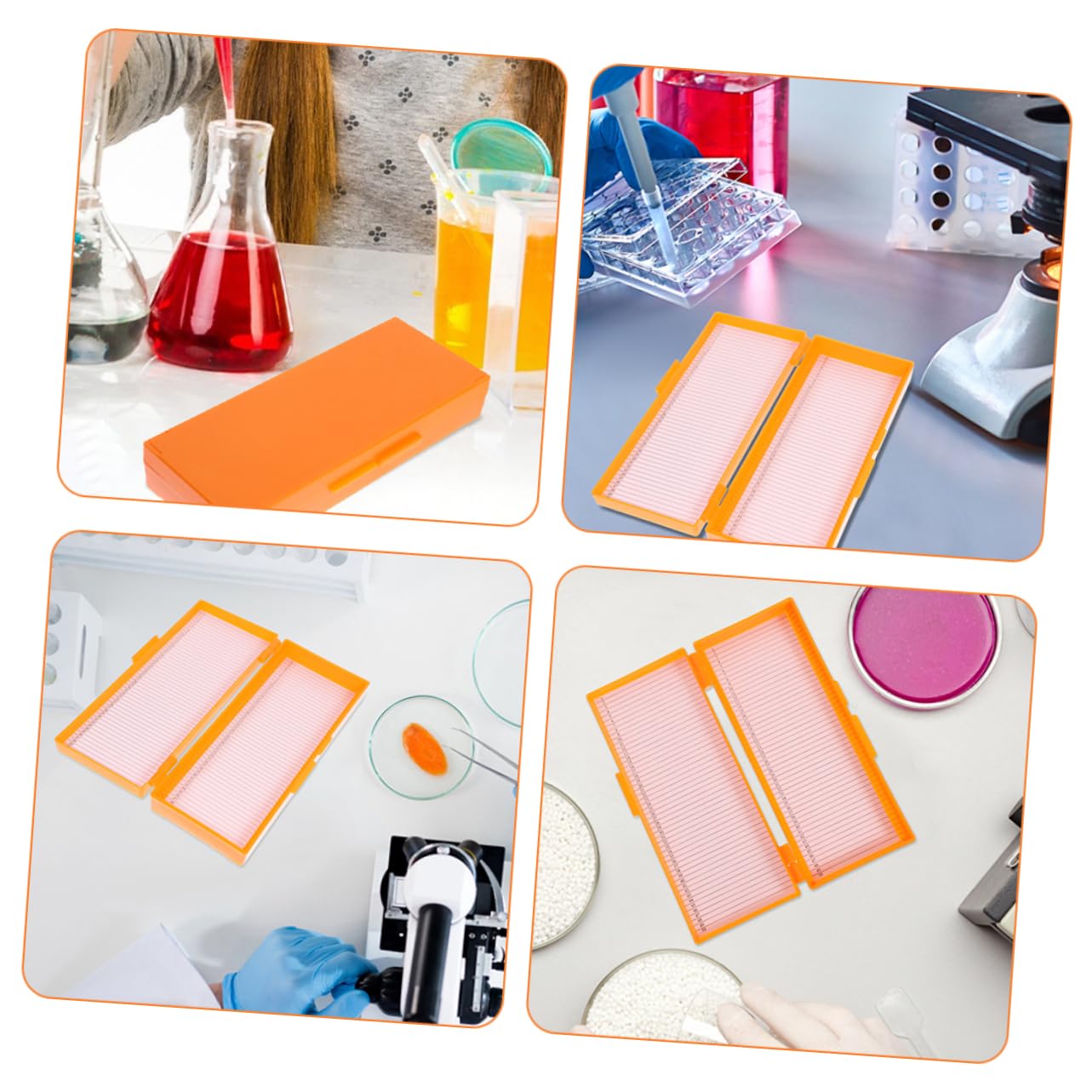 Gatuida 8pièces Boîte De Rangement Réutilisable Pour Lames De Microscope Lot De Organiseur De Glissières Pratique Et Compact Pour Laboratoires Et Salles De Classe