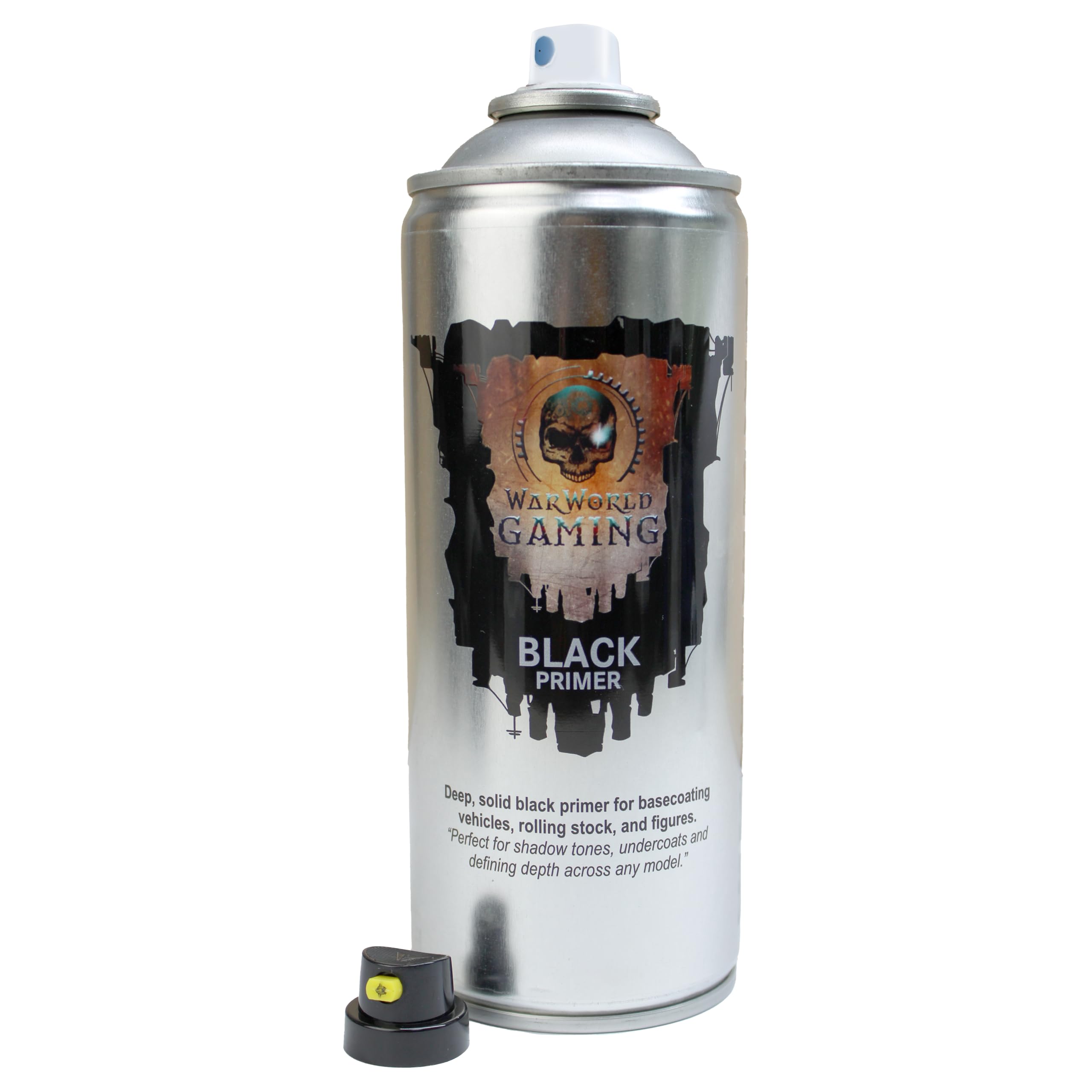 WWScenics War World Gaming Black Primer Spray 400ml – Matt Base Coat for Miniatures, Wargaming, Model Railway & Dioramas – Made in UK