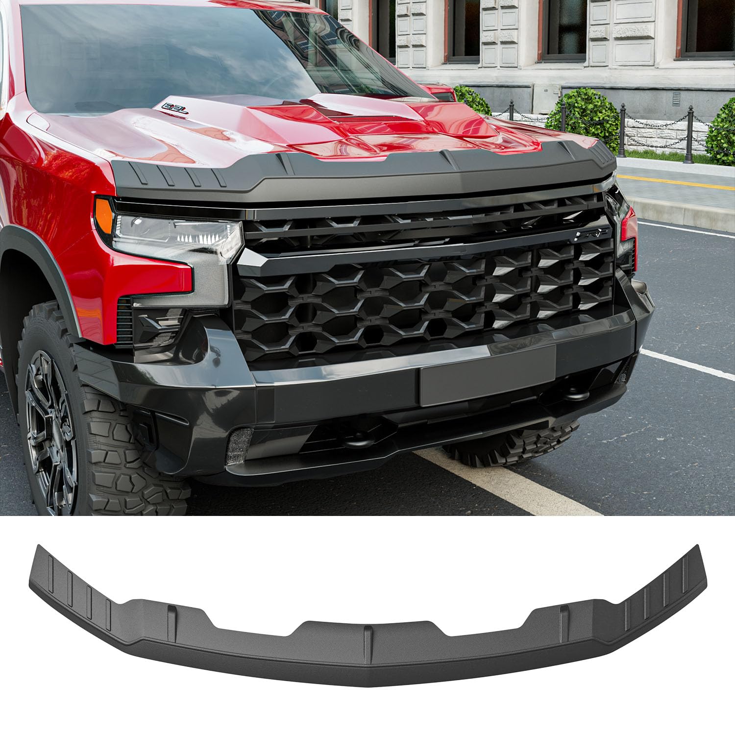 Photo 1 of powoq Hood Protector Compatible with 2019-2026 Chevy Silverado Deflector Upgraded TPE Hood Shield Replacement for 2019-2026 Chevy Silverado Accessories