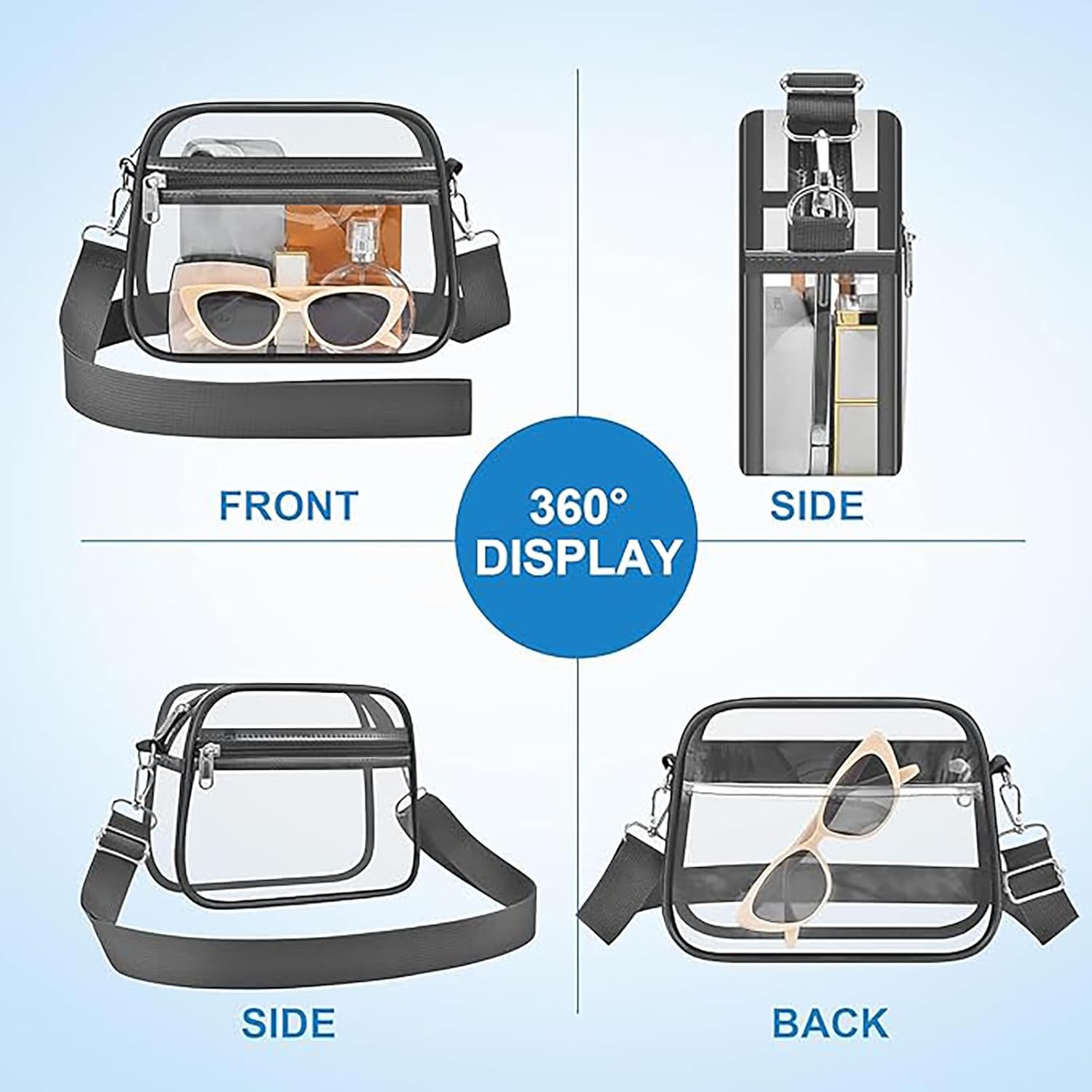 Oraben Clear Bag for Stadium Events Clear Crossbody Satchel Bag for Women Clear Purse Small Stadium Bag for Concerts Sports | Stadium Approved, Waterproof, Stylish, Sturdy - Image 8