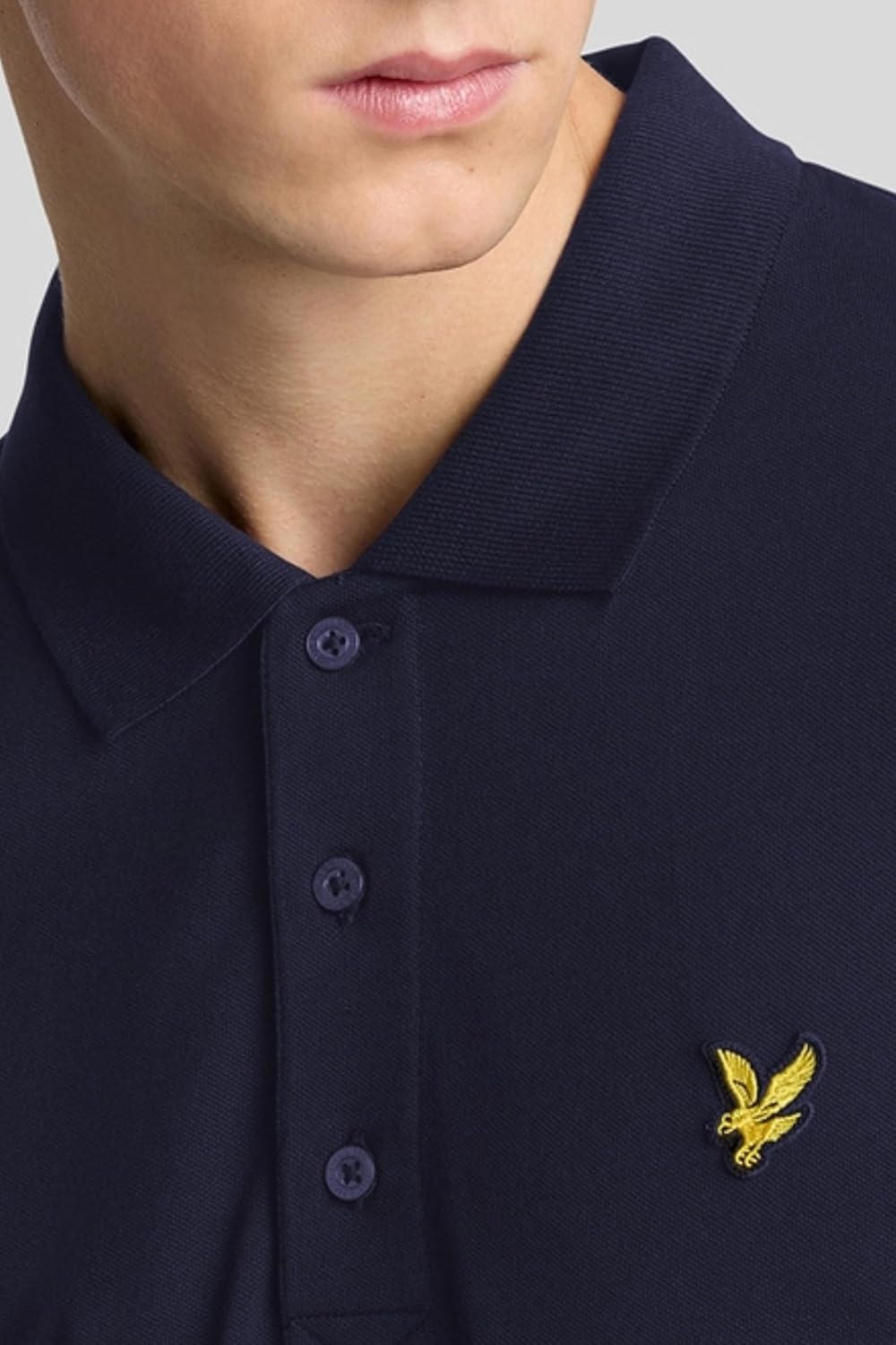 Lyle & Scott Men's Longsleeved Polo Shirt, Blue, L