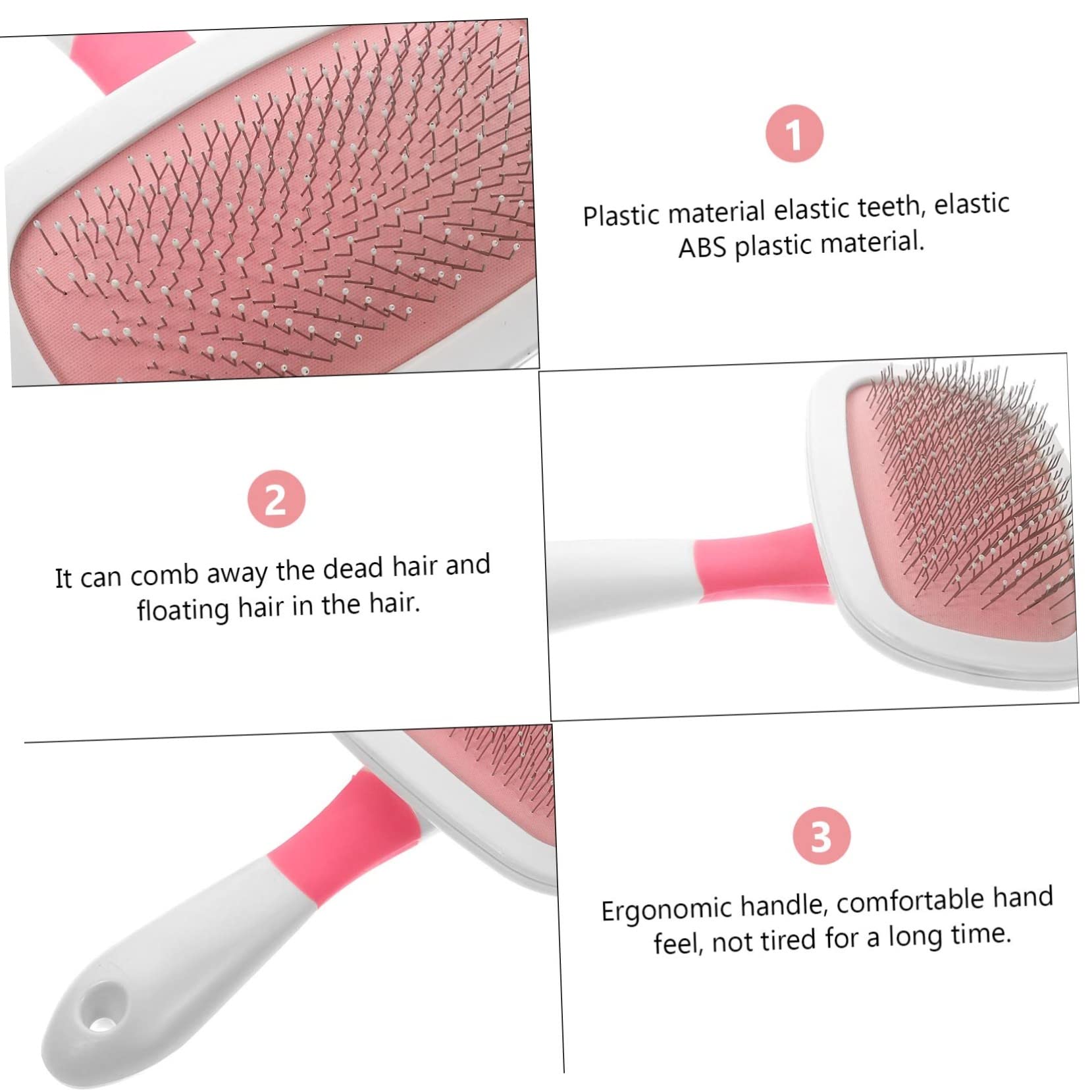 BESPORTBLE 3piezas Peine De Masaje Para Cepillo Deshedding Cepillo De Limpieza Para Gatos y Mango Ergonómico y Cómodo Para Baños y Cuidado Del Pelaje