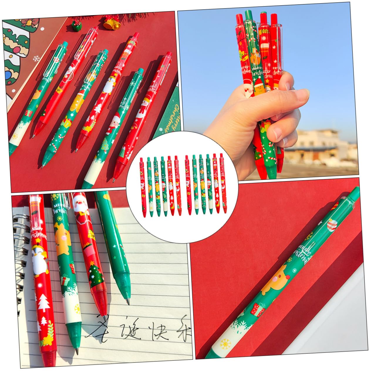 Tofficu 12piezas Presione Bolígrafos De Gel De Diseño De Dibujos Animados Bolígrafos Para Escribir y Firmar Material Escolar Para Oficina y Uso Diario
