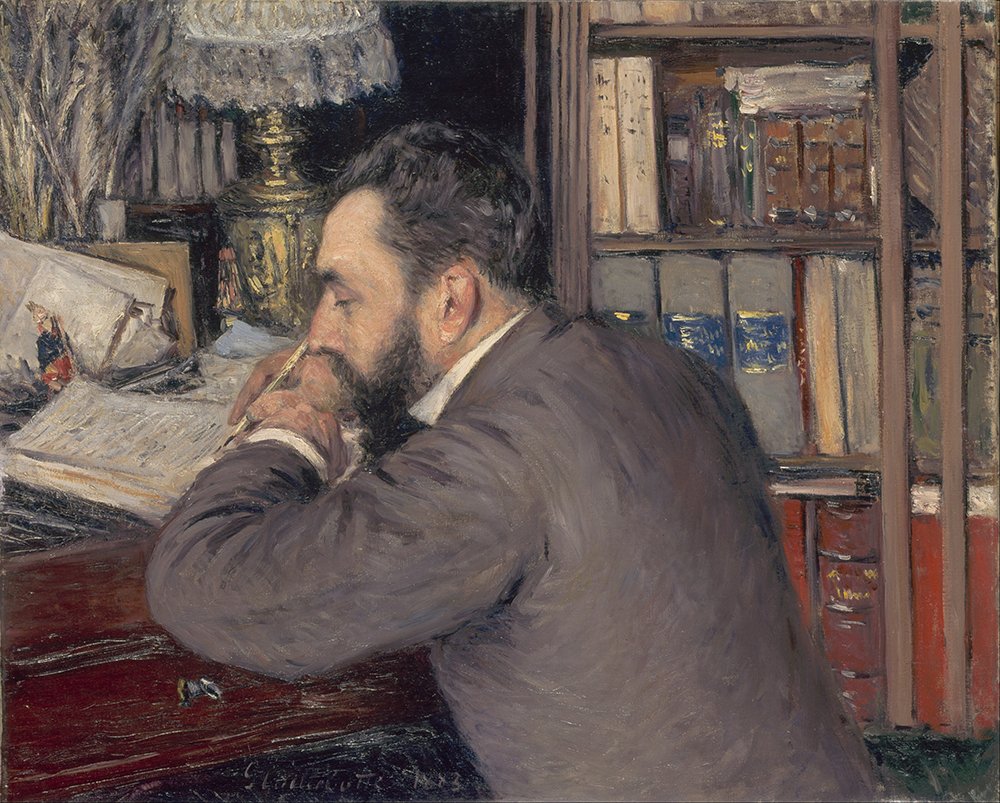 Tableau Gustave Caillebotte Henri Cordier XL avec cadre noir mat