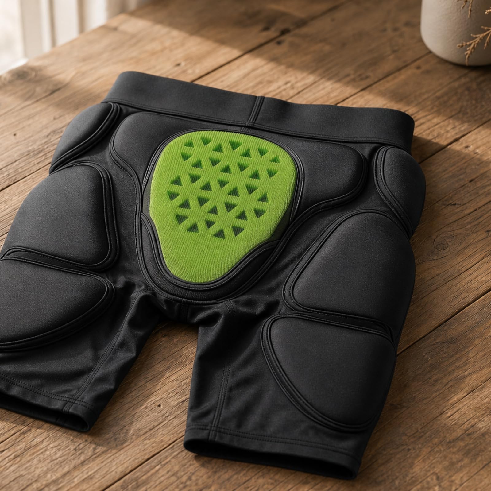 Harilla Protector de Cadera Adulto Pantalones Cortos Acolchados Guardia de Cadera Compresión Absorbente de Impactos Cinturilla Elástica Transpirable Adecuado , Negro-Modelo De Temperatura Normal , XL