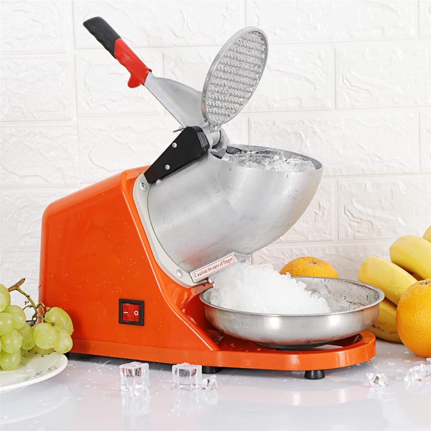 Electric Crushers Machine, Snow Cone Maker Stainless Steel Shaved Ice Machine 145lbs Per Hour, Commercial Ice Shaver for Shaved Ice and Snow Cone