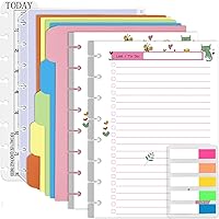 Vista 11 de Rancco Junior Cornell - Papel para cuaderno, 180 páginas, perforado para 8 anillas, insertos de papel de disco de media carta con pestañas