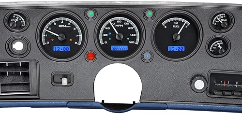 Miniatura 2 de Dakota Digital 70-72 Chevy Chevelle SS EL Camino Analógico Dash Calibres Negro Aleación Azul VHX-70C-CVL-K-B