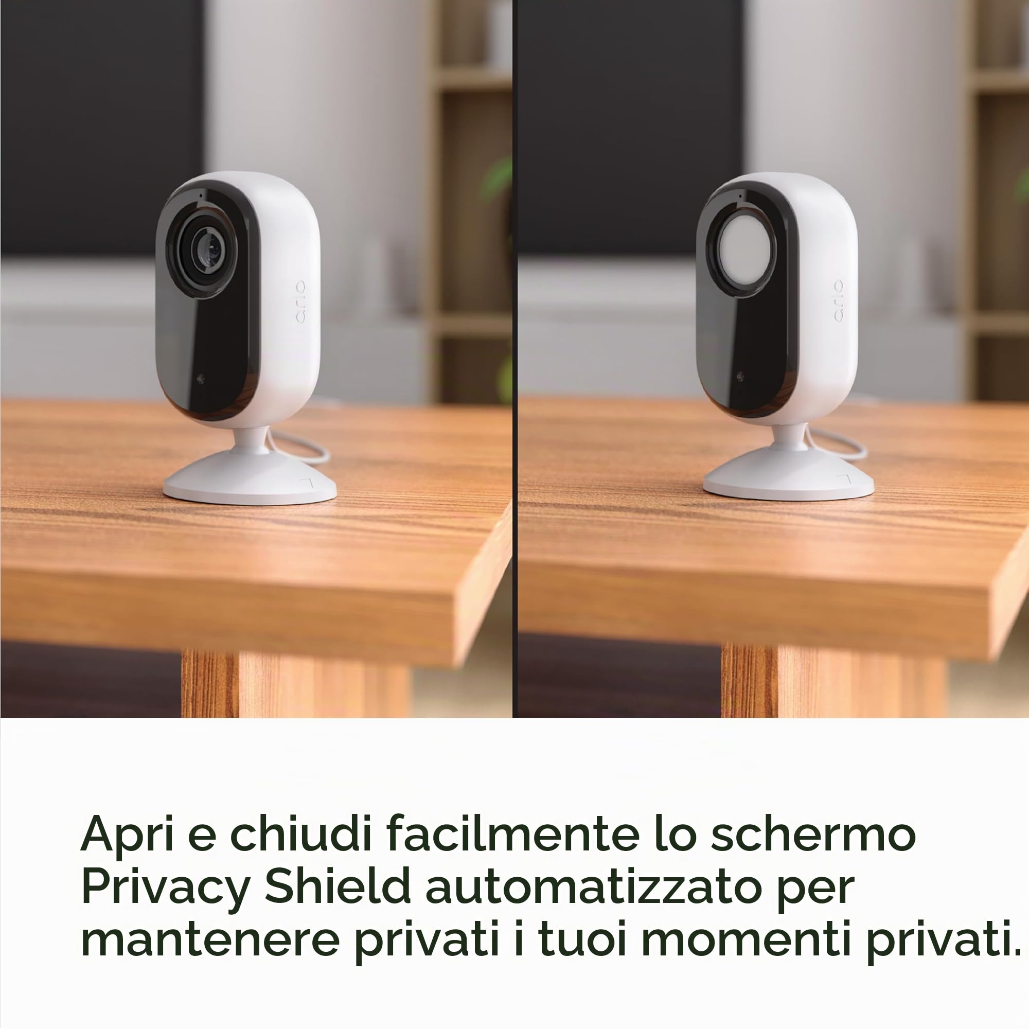 Arlo Essential Security Camera 2K | Indoor Only| 2nd Gen | Baby Monitor & Pet Camera | Wired Automated Privacy Shield, 2-Way Audio, Night Vision, Live Stream, Motion Alerts & Notifications White,1 Cam