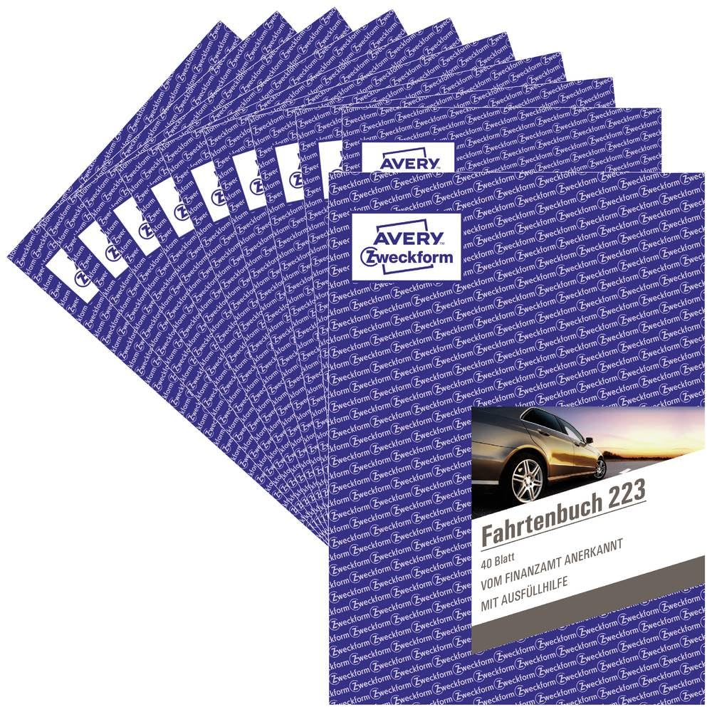 Avery Zweckform 223–10 Stylex Carnet pour les voitures (A5, 40 feuilles) Lot de 10, blanc