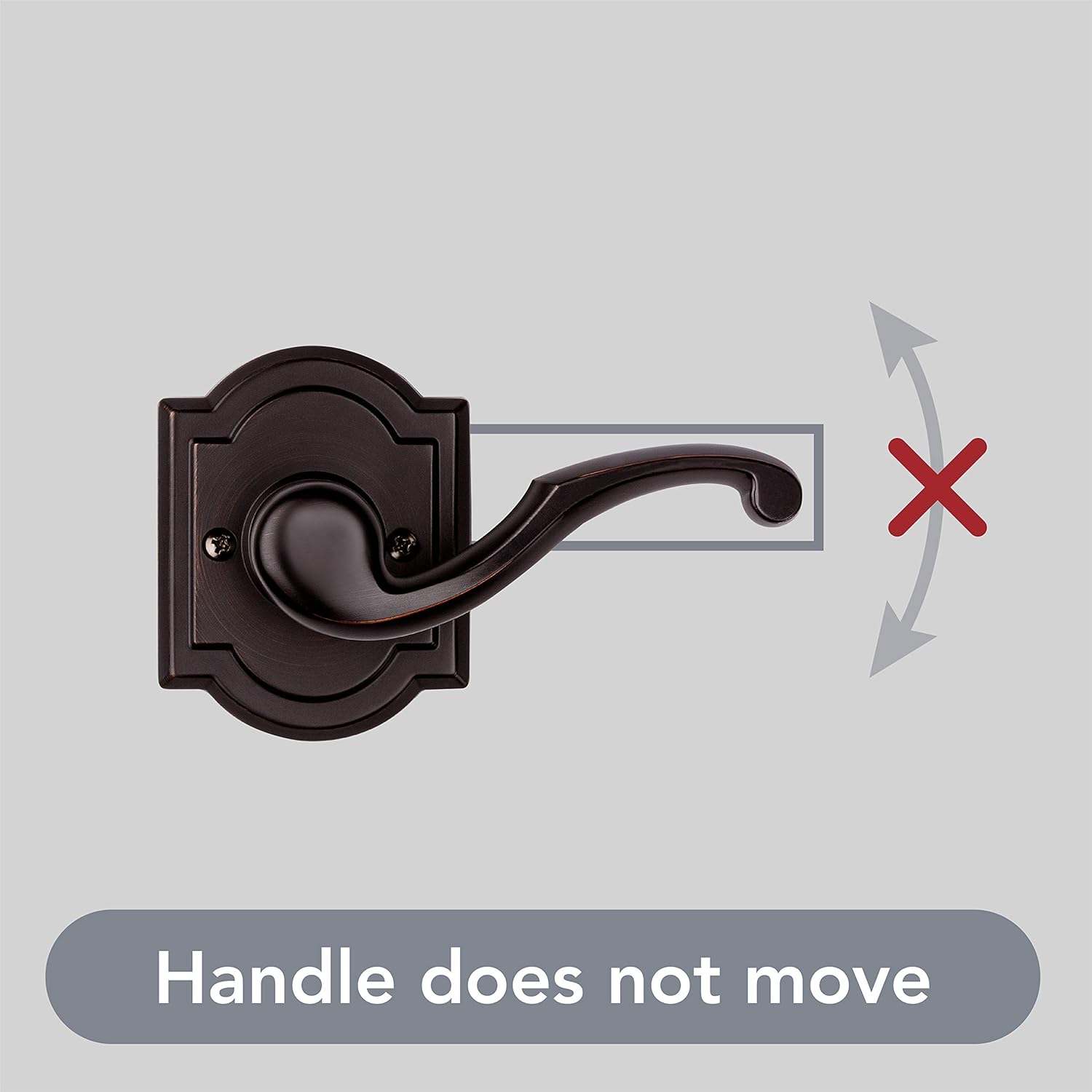 Baldwin Madrina, Half Dummy Door Right Handed Lever, Non-Turning Door Handle for Closet, French Door, in Venetian Bronze