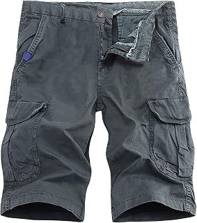LindoMaker Mens Shorts 7 Inch Inseam Bermuda Shorts Big and Tall Comfortable Hiking Shorts Gym Workout Tactical Shorts