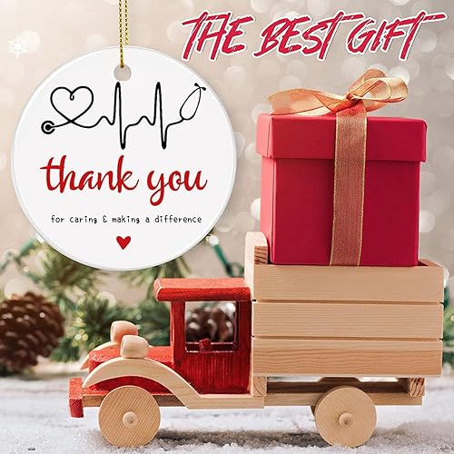 Miniatura 3 de Adornos de Navidad de ambulancia, regalos de agradecimiento para médico, adorno de Navidad, recuerdo de Navidad 2023 para médico enfermera