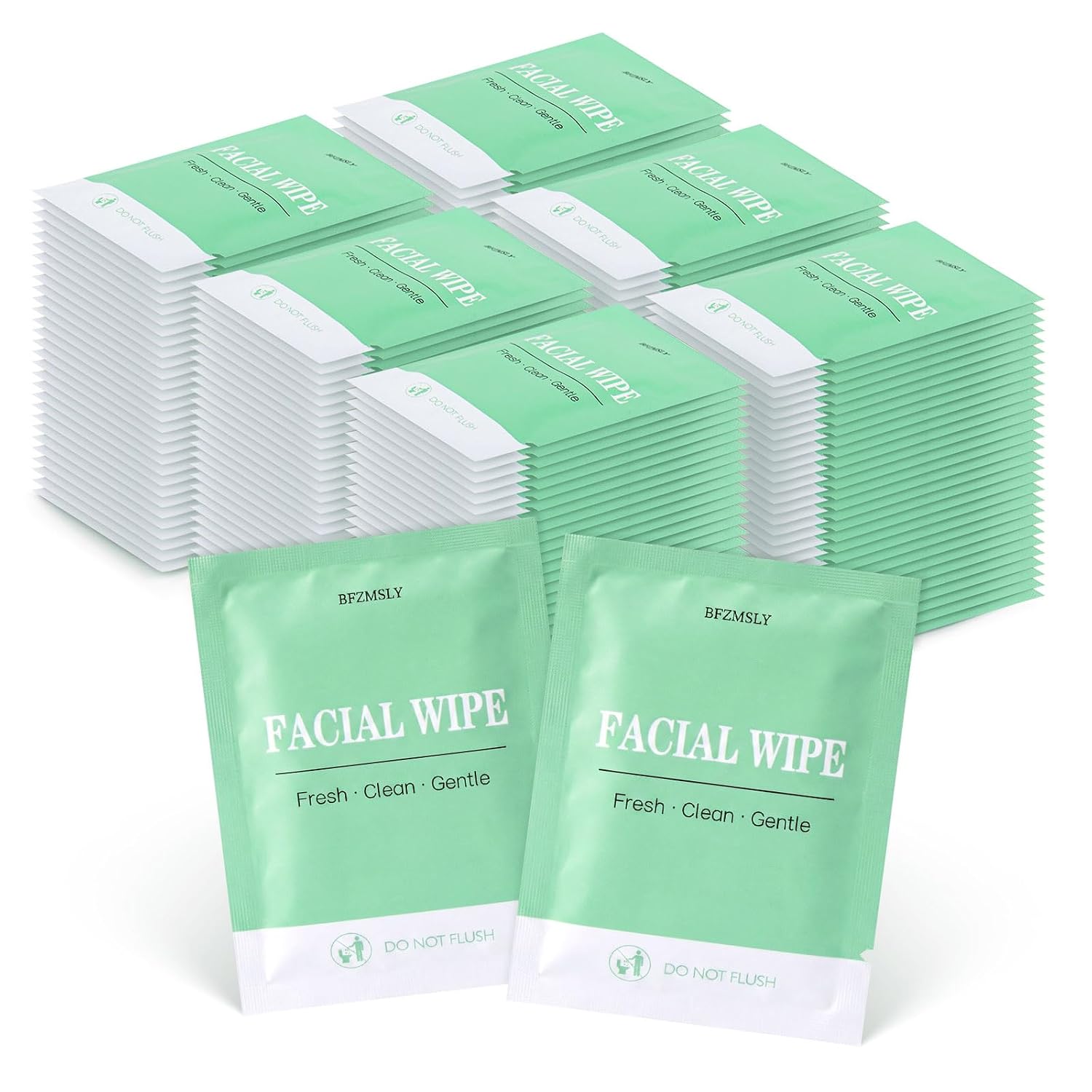 Facial Wet Wipes Bulk, Disposable Face Cleansing Cloths Men Women 200 Pack | Travel Size Face and Body Towelettes, Individually Wrapped Moist Skin Oil Clean, Travel Camping Office