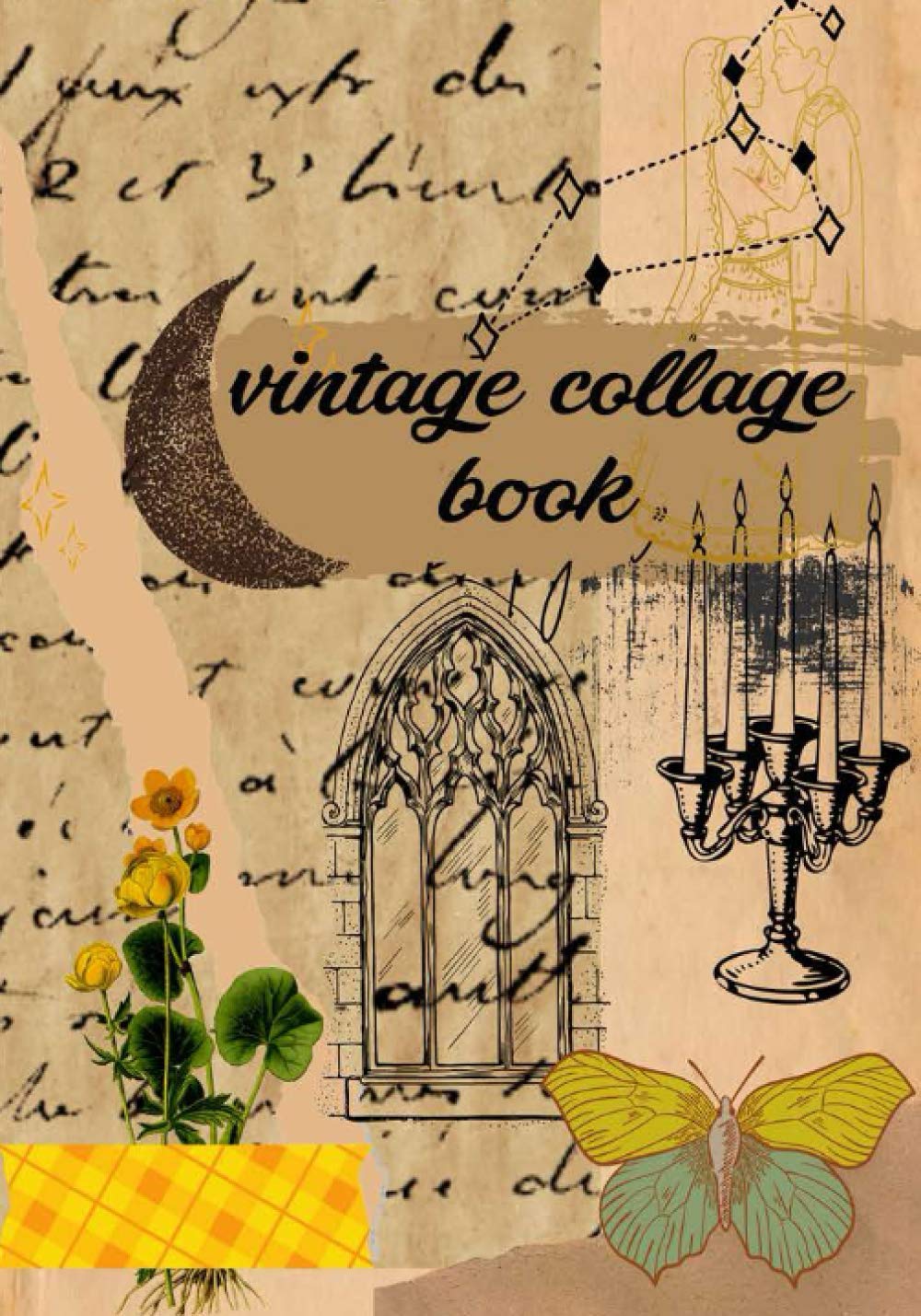 Vintage collage book: Cut out book for adults/Art for Vintage Journaling and Collage and scrapbooking/Dark academia inspired picture/Vintage clip art