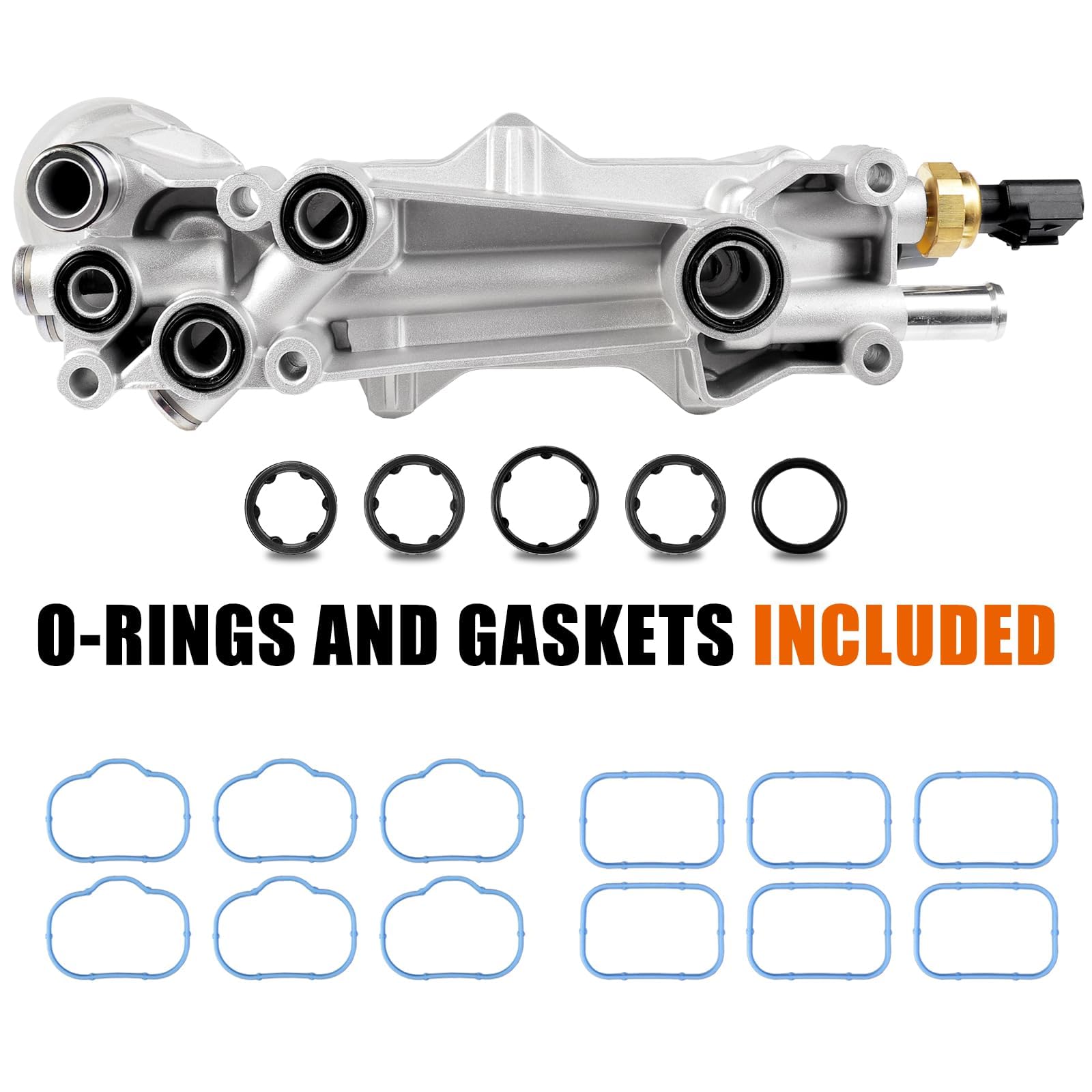Oil Cooler Engine Oil Filter Housing Assembly Full Aluminum Kit for 3.6L Jeep Grand Cherokee Wrangler 2012-2016