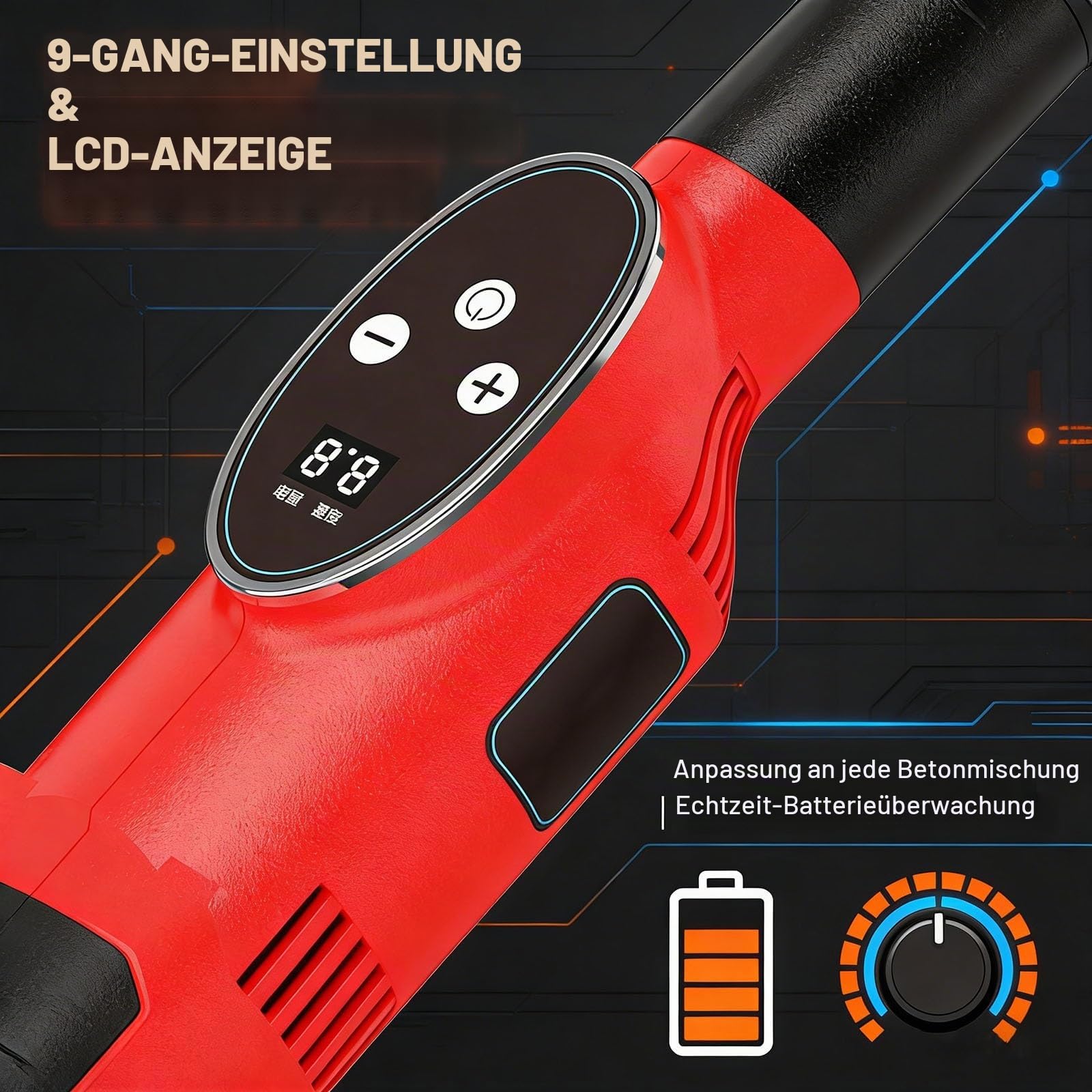 Wie Beton Richtig Glätten, Akku Betonabziehpatsche Elektro Rüttelbohle 1.5m 1.8m 2m, Profi Vibrationsgerät mit Bürstenlosem Motor für Gartenwege und Hausbau(1.5M)