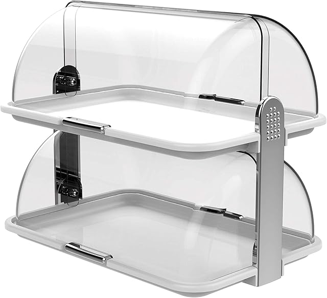 Biesse Casa Polibox Double Decker with Silver Handle White with Double Open Sides