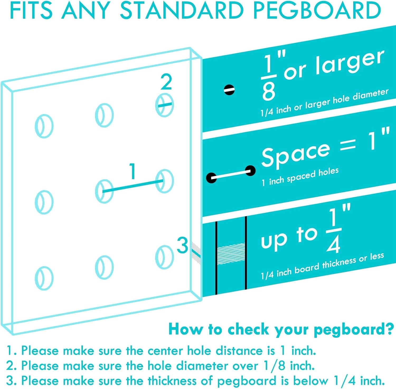 LIGHT DUST 3-Pack Pegboard Baskets with Hooks, Wall Organizer Hooks Assortment, Workbench Storage System for Hardware, Attachments, Accessories