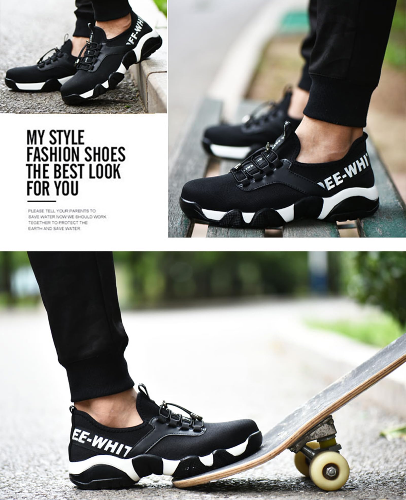 Micoklinlin Damskie buty robocze, letnie, buty ochronne, lekkie stalowe noski, buty sportowe ze stalowymi noskami, buty ochronne
