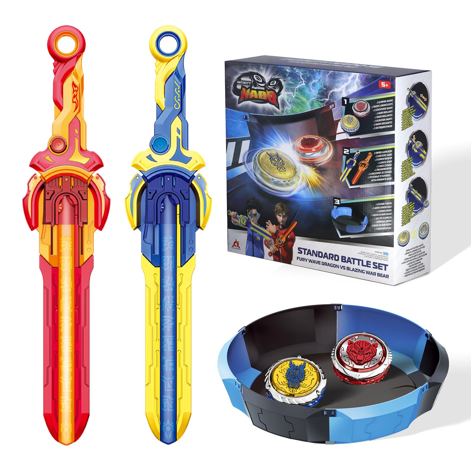INFINITY NADO peonza Battle Arena Set 2PCS, peonza para niños