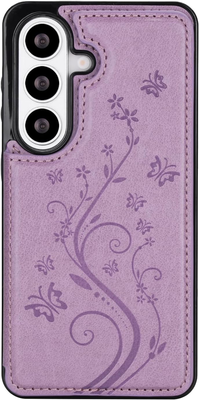 Asuwish Phone Case for Samsung Galaxy S26 5G with Tempered Glass Screen Protector and Card Holder Wallet Cover Stand Flip Leather Cell Accessories S 26 26S G5 SM-S942U Women Men Purple