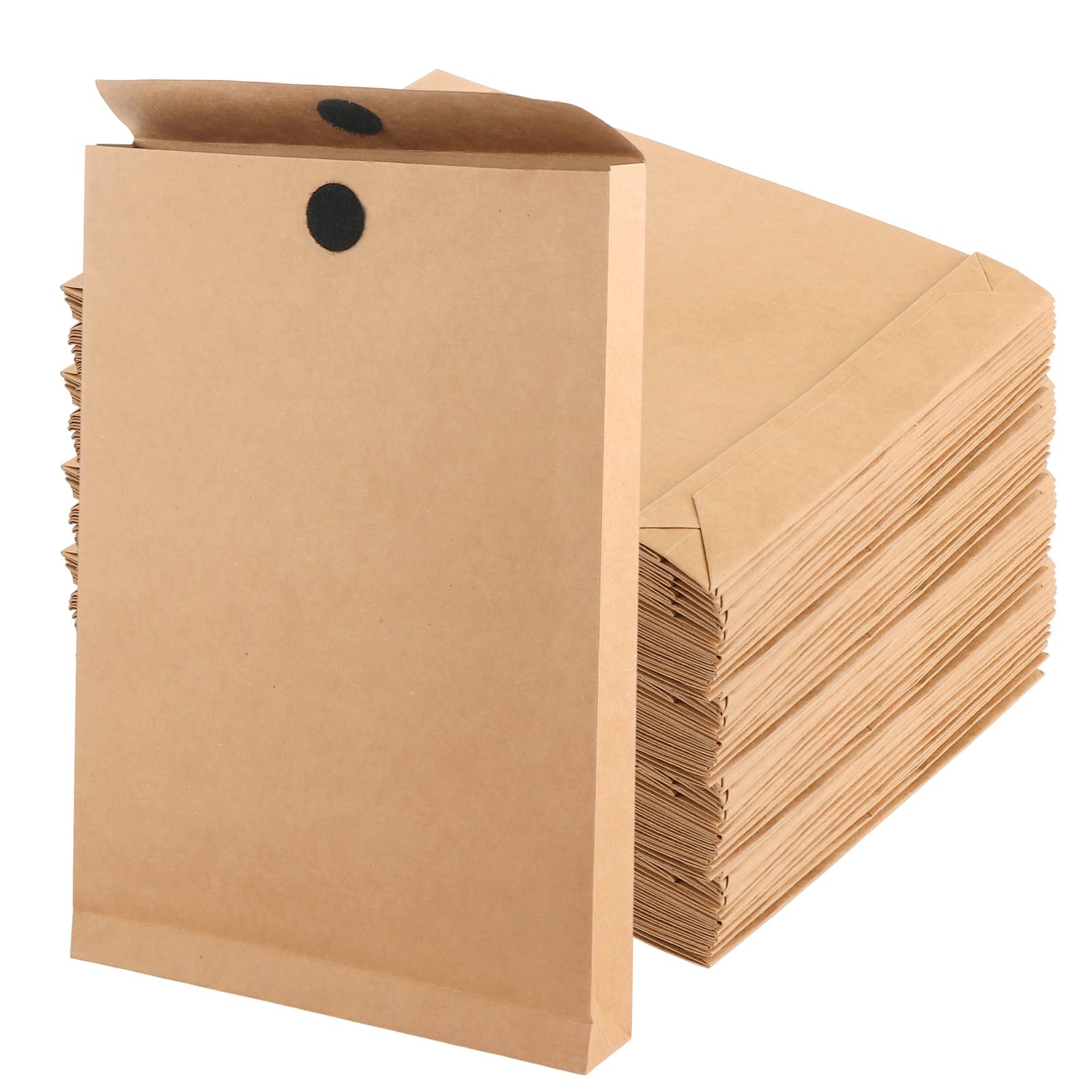 MUXHEL 50Pack A4 Envelopes Peel and Seal, 335x238x40mm 180gsm C4 Gusset Envelopes Brown Envelopes, Expandable Kraft Large Envelopes for Documents Paper File Storage
