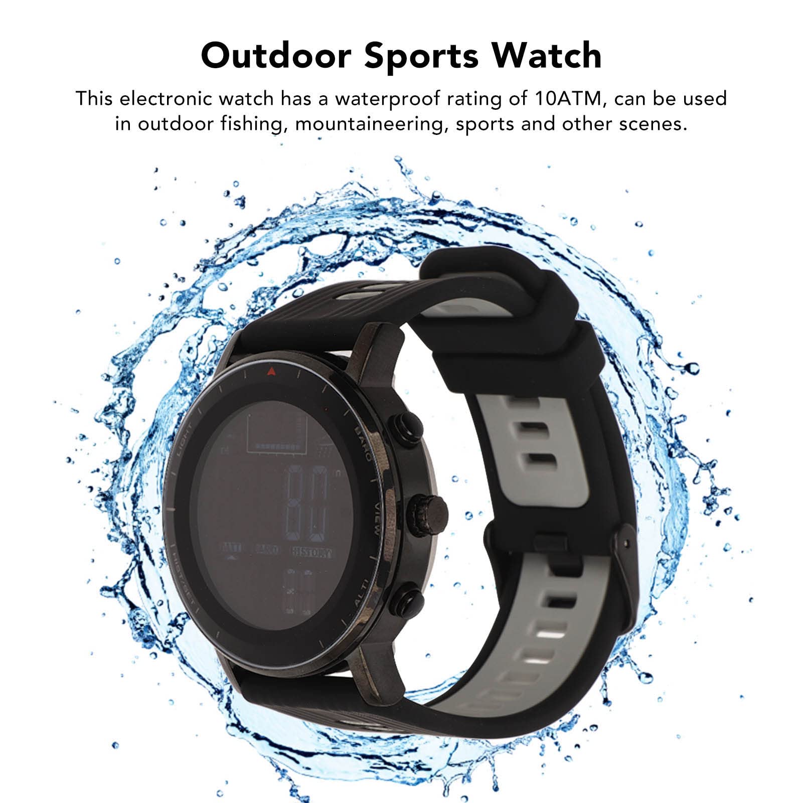 Fockety Montre de Sport Numérique, Montre Numérique D'extérieur étanche avec Altimètre, Baromètre et Thermomètre, Montre-Bracelet Numérique pour Hommes et Femmes, Pêche, Randonnée,Escalade