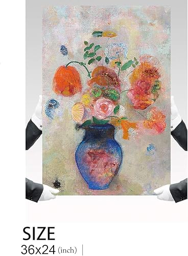 Miniatura 7 de DECORARTS - Florero grande con flores (1912) de Odilon Redon. Reproducción de pintura al óleo, impresión giclée sobre lienzo. Arte de pared listo