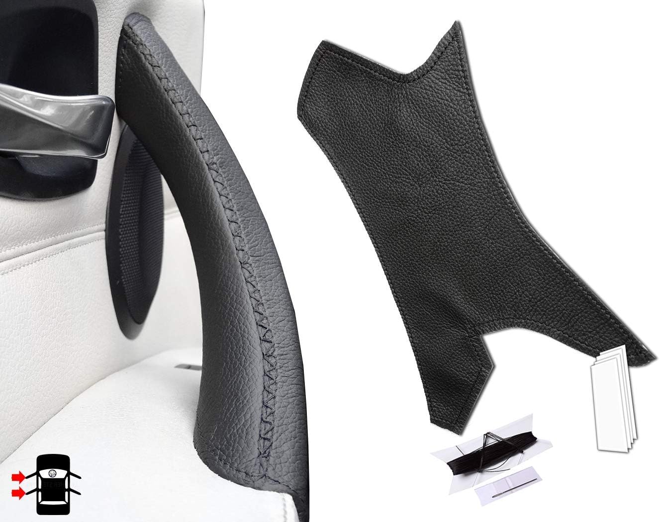 3 Series E90 E91 E92 E93 Interior Door Handle Cover - Left Passenger Black Door Handle Leather - Front or Rear Door Handle Replacement