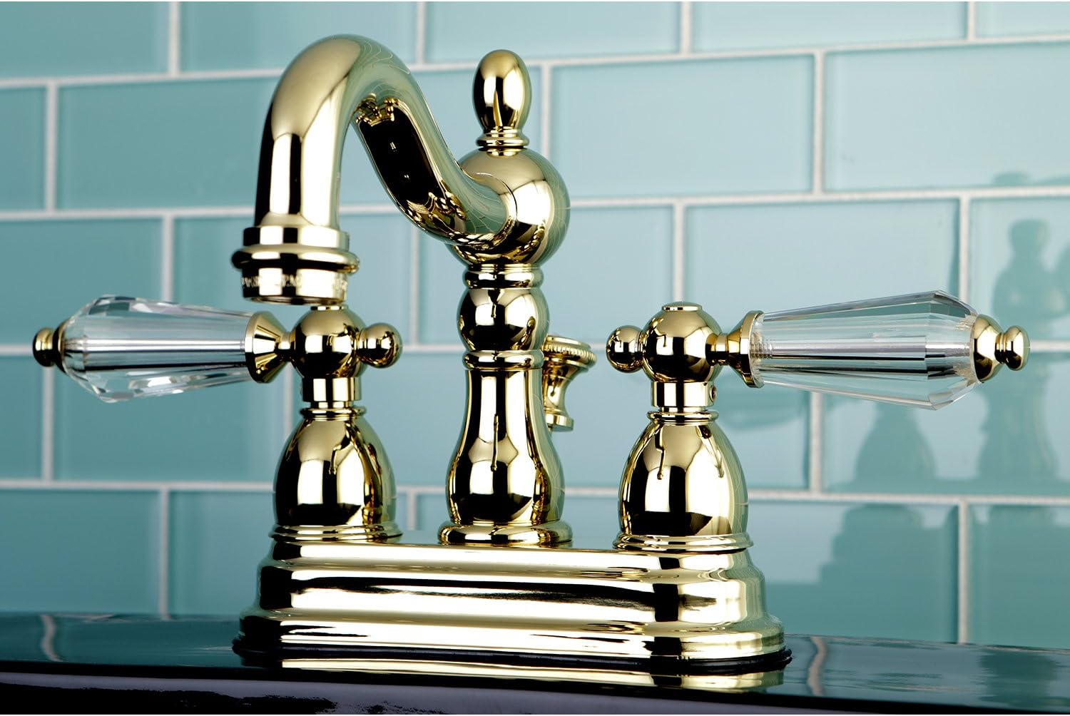 Kingston Brass KS1602WLL 4 in. Centerset Bathroom Faucet, Polished Brass