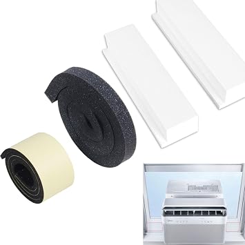Window Air Conditioner Side Panel for Midea U Shaped, Foam Block 4Packs Fit for Midea Frigidaire Danby U-Shaped AC - Seal & Protect Kit with Weatherproof Tape, Blocks Drafts/Noise