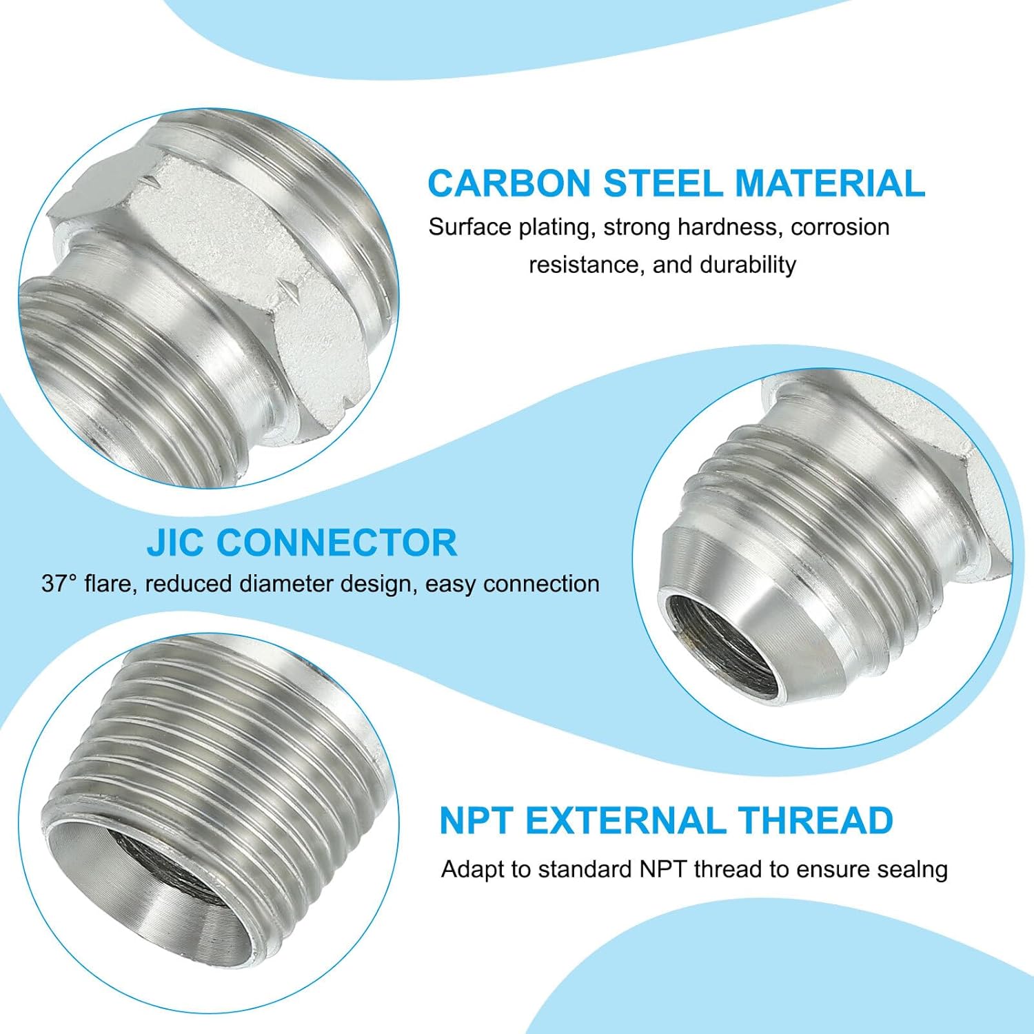 Pipe Adapter 7/8"x5/8" NPT Hex Reducing Nipple Connectors Pipe Fitting