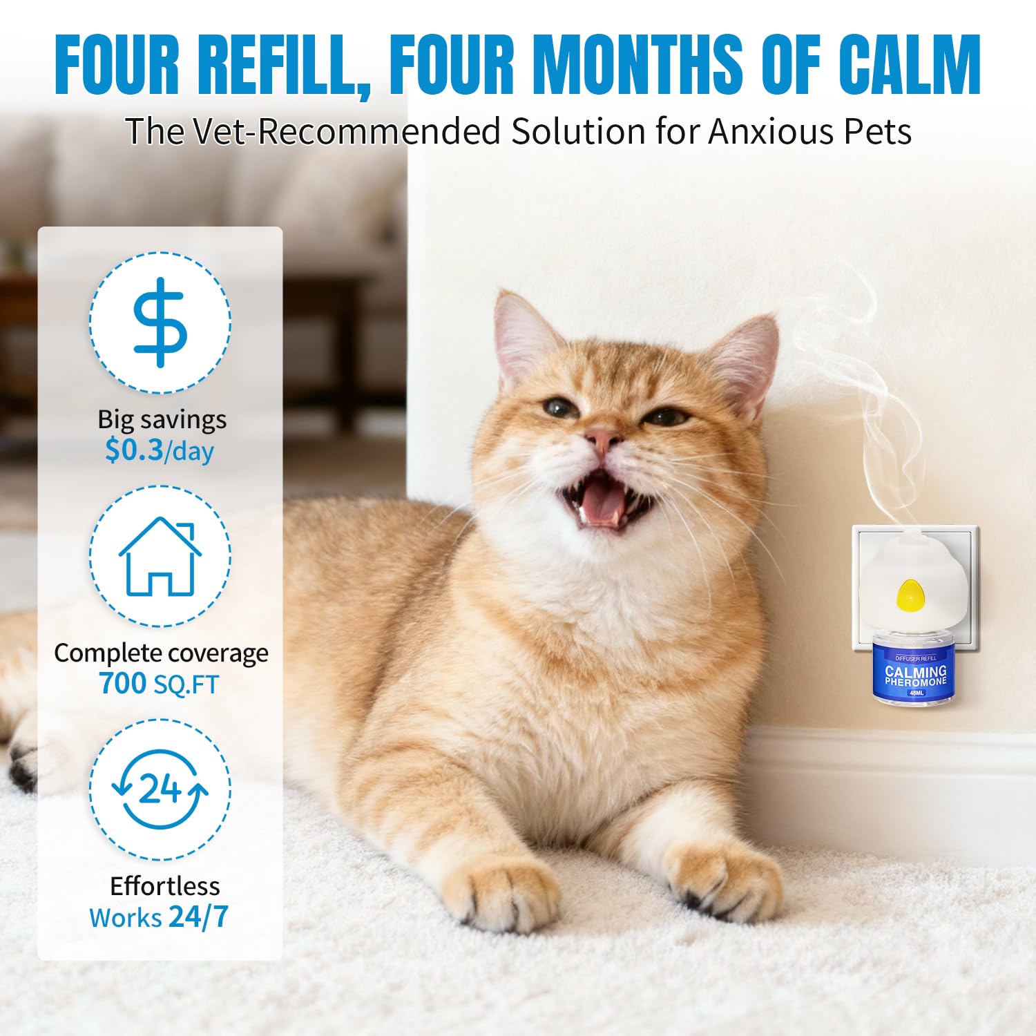 Diffuseur apaisant chat 2 diffuseurs + 4 recharges
