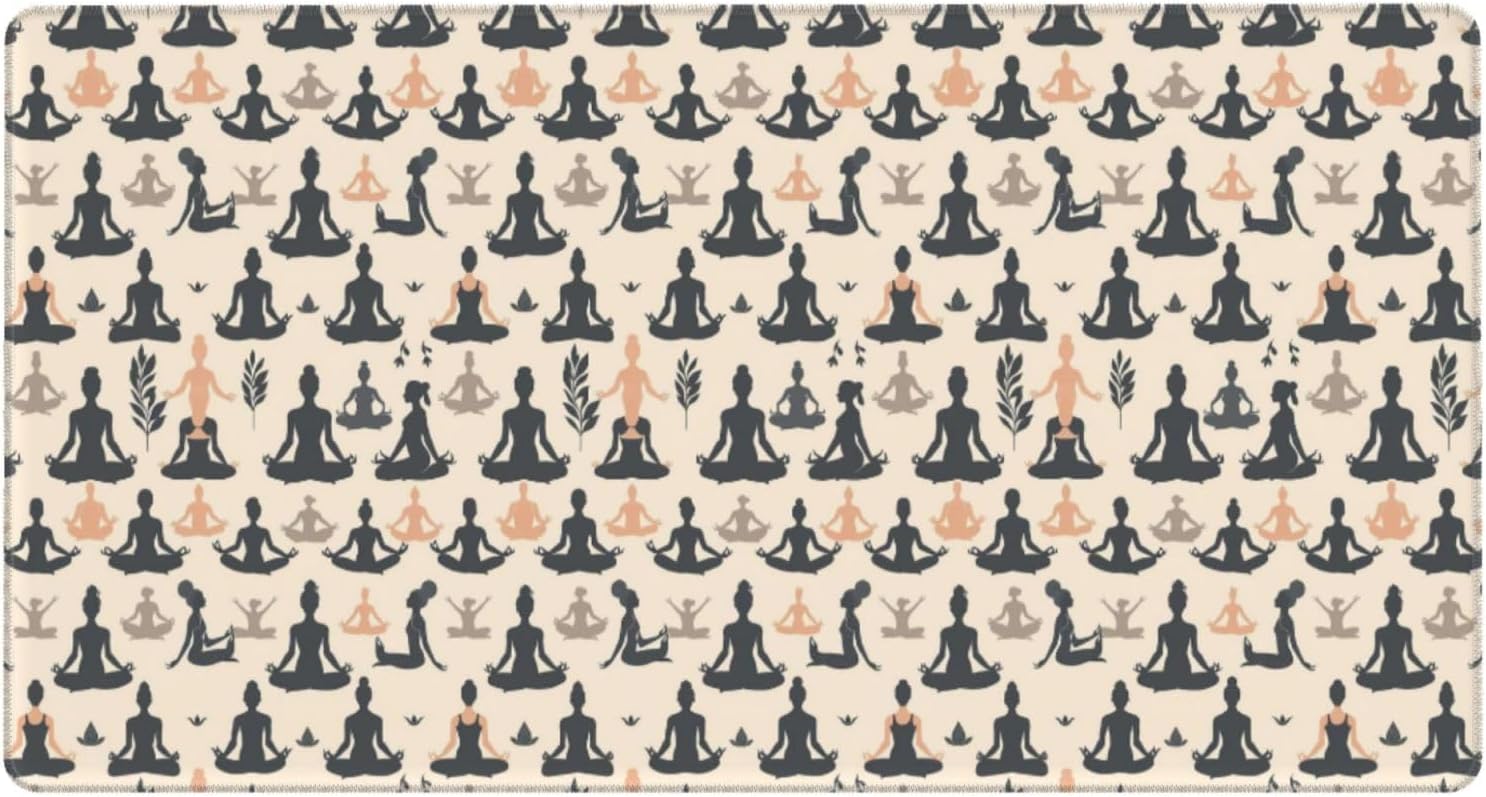 Yoga Meditation (8) Print Large Gaming Mouse Pad, Extended Desk Mat for Gamer Office Home Desktop